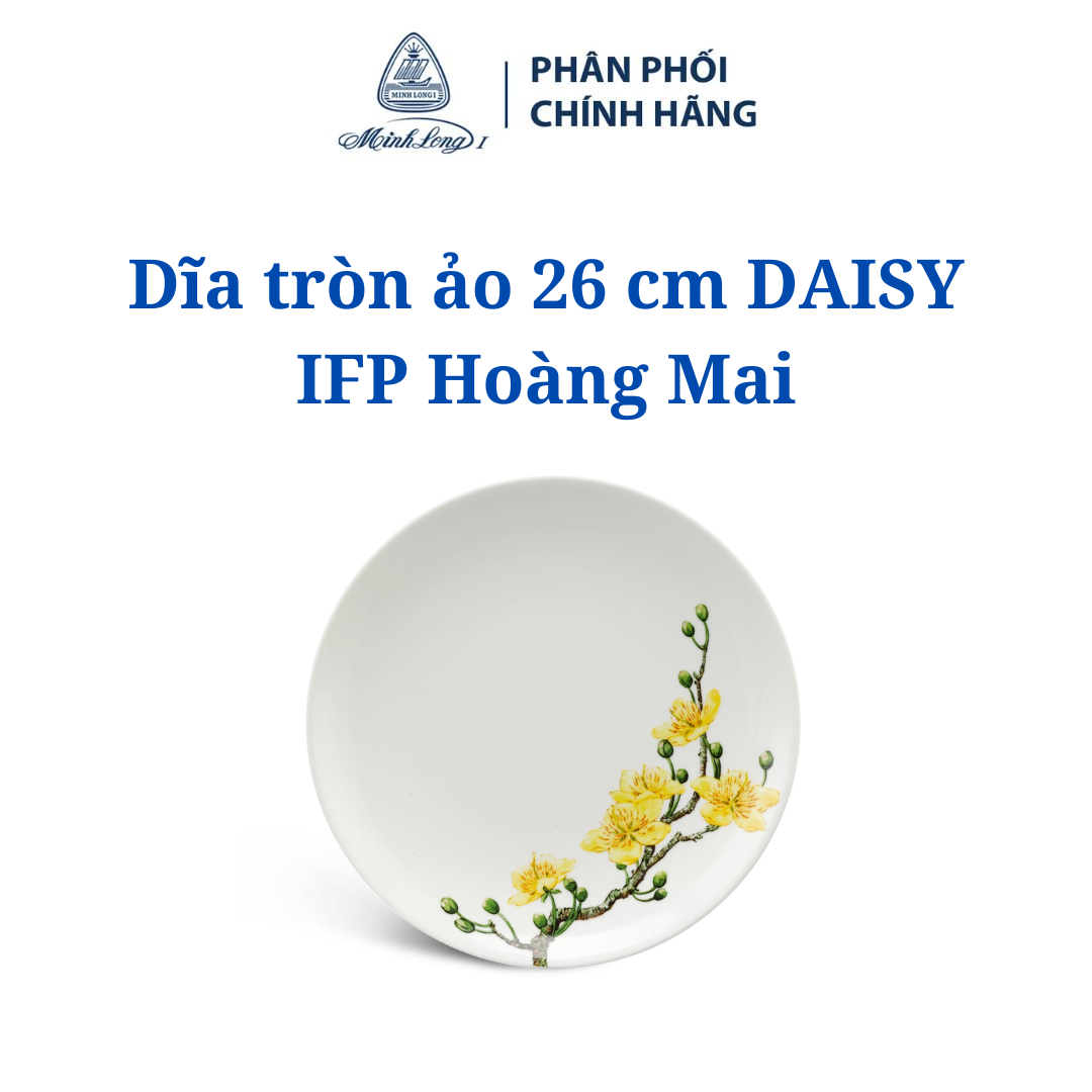 Dĩa tròn ảo 26 cm daisy ifp hoàng mai - gốm sứ cao cấp minh long i