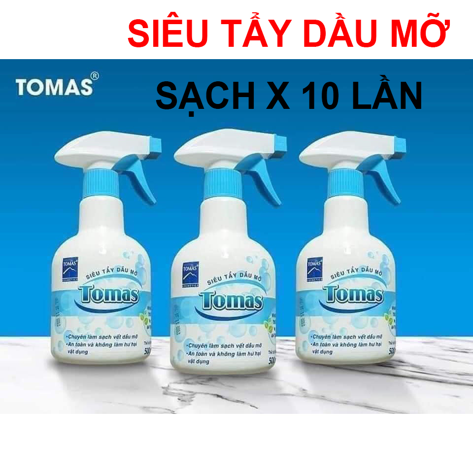 Tẩy đa năng, Siêu tẩy dầu mỡ Tomas chai 500ml Tẩy rửa hút mùi, xoong nồi, vách kính bàn bếp
