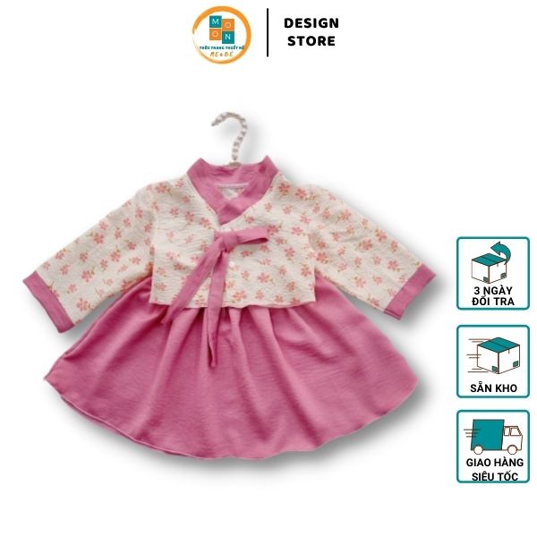 Bộ Hanbok Thiết Kế Cách Tân Điệu Đà Cho Bé Gái Từ 3-18kg (QATE021)