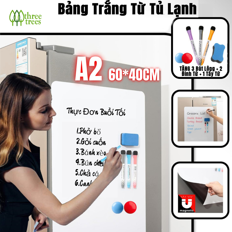 Bảng Trắng Từ Tính Bảng Xóa Khô Bảng Trắng Thực Hành Dạy Viết Miếng Dán Nam Châm Tủ Lạnh Vẽ Cỡ A2 A3 A4 A5 Bảng Ghi Chú Nhà Bếp Gia Đình Chất Liệu Mềm