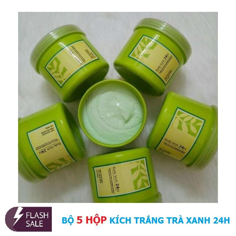 Bộ 5 Kem Kích Trắng Body Trà Xanh 24h Ủ Trắng Da Body Toàn Thân Giảm Thâm Sạm Và Mụn Tẩy Tế Bào Chết