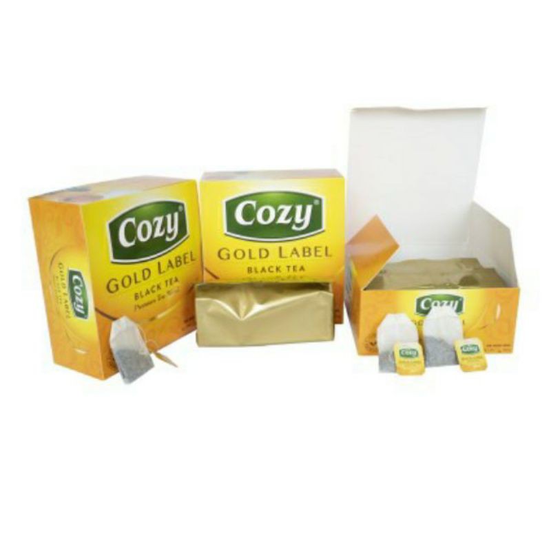 Trà đen cozy nhãn vàng hộp 100 gói × 2g gói