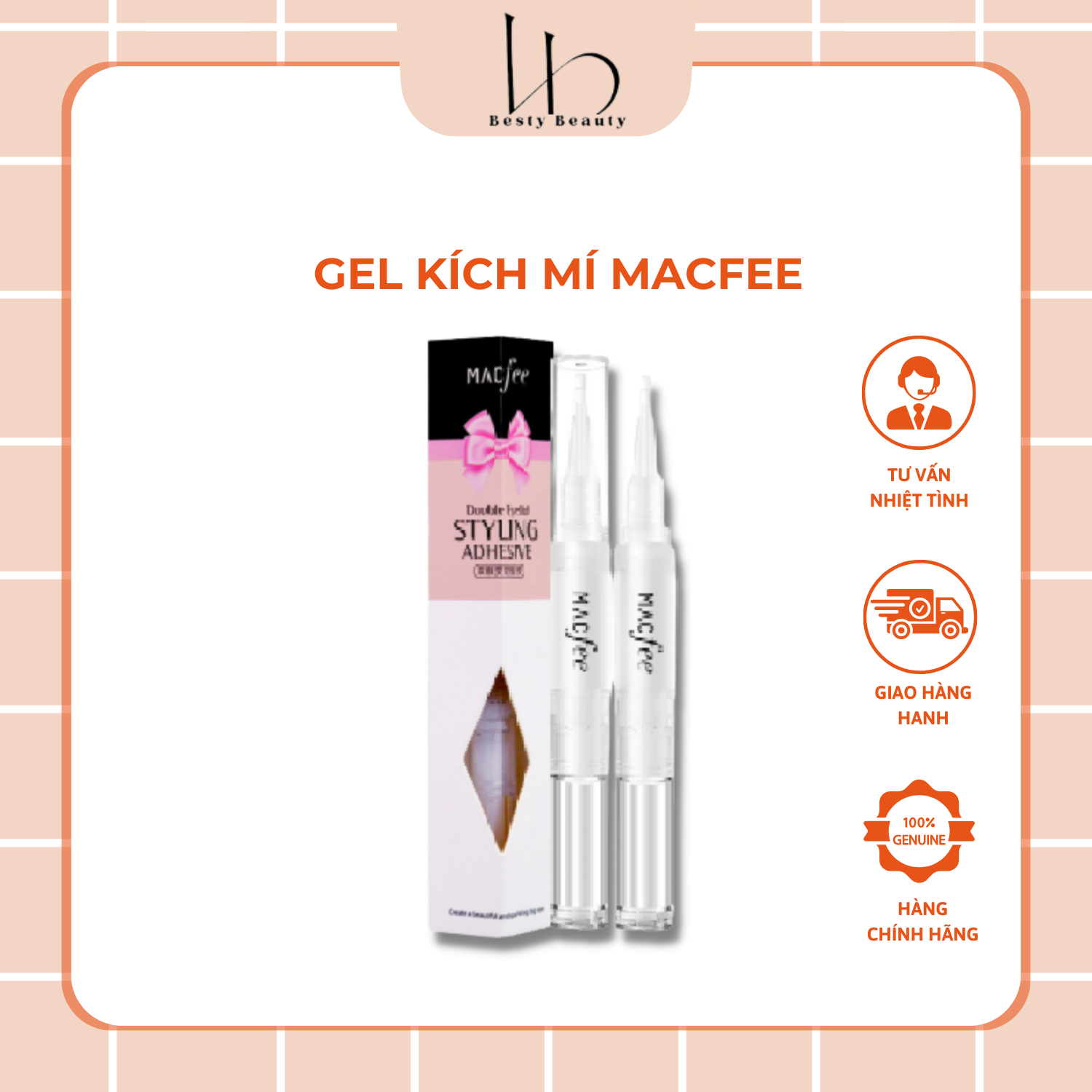Gel kích mí macfee nội địa trung bút kích mí, tạo 2 mí tự nhiên, không màu, nhanh khô 3ml - besty beauty