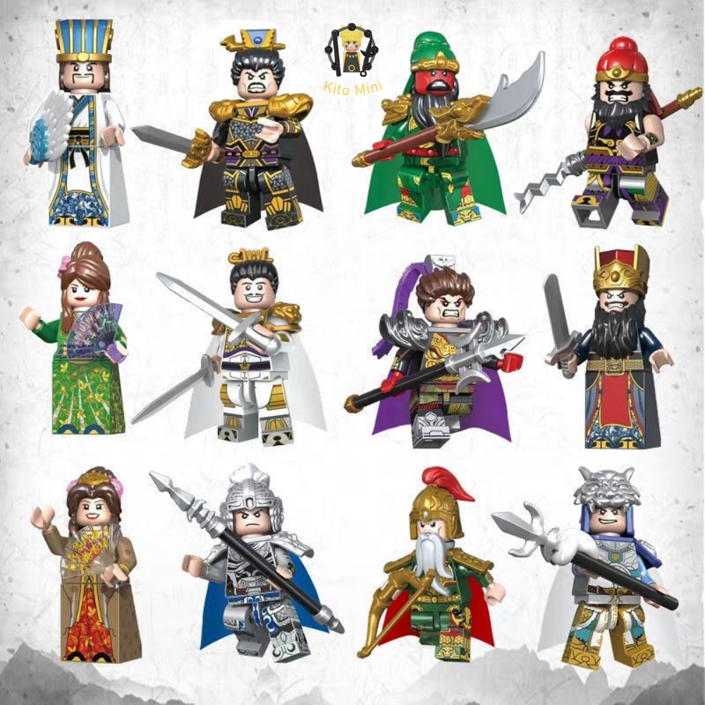 Minifigures Lắp Ráp Quan Vũ Triệu Vân Lữ Bố Tào Tháo Mô Hình Nhân Vật Phim Truyện Tướng Lính Trung C