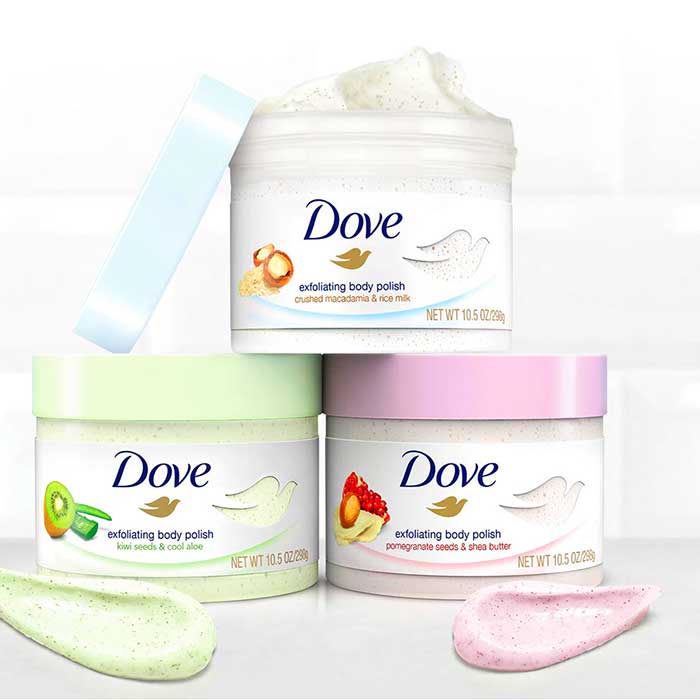 Tẩy da chết body Dove Exfoliating Body Polish mềm mịn sáng da