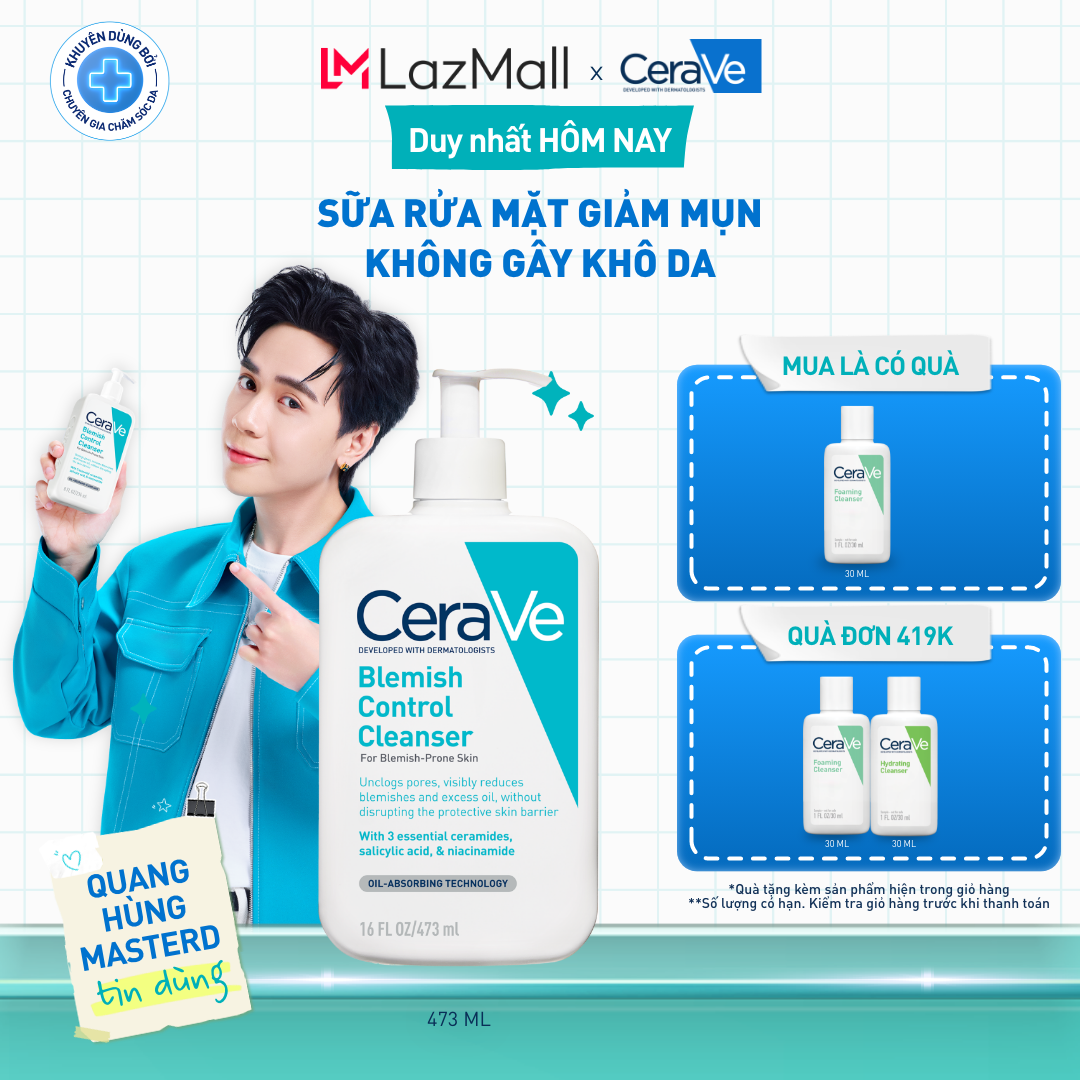 Sữa rửa mặt giảm mụn CeraVe Blemish Control Cleanser 473ml