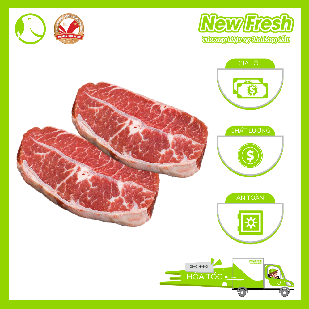 [HỎA TỐC HCM] Lõi Vai Bò Mỹ (Thăn Vai) Cắt Lát mềm giòn đỏ thơm, nướng steak thơm ngon - Khay 500Gr