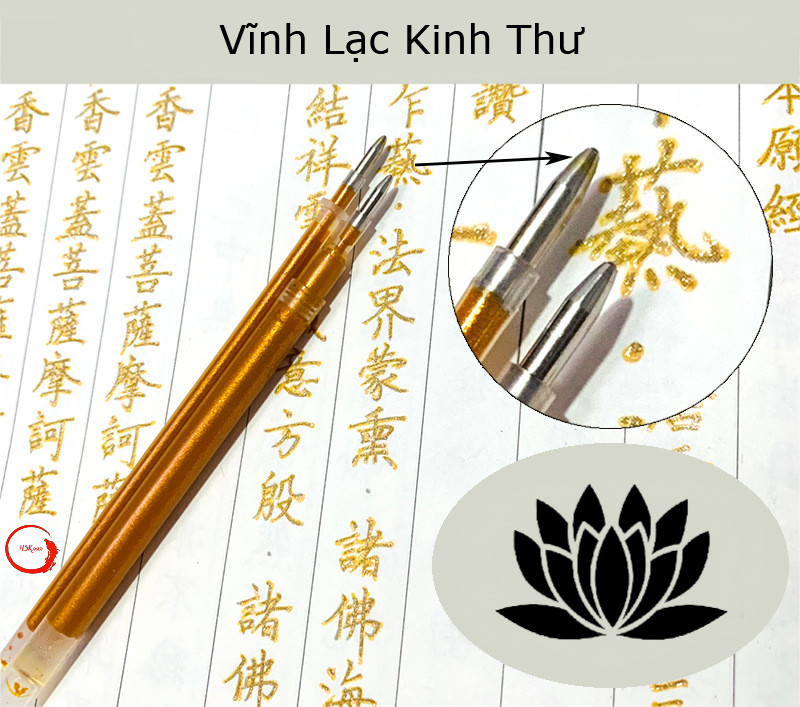 Bộ Bút Mực Vĩnh Lạc Kinh Thư gồm 10 Ngòi Để Luyện Viết Tiếng Trung Nhật Hàn