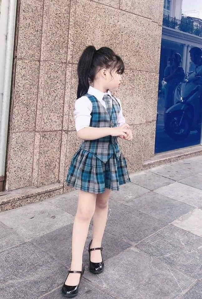 [Kho buôn] ĐỒNG_PHỤC đi học set 3 chi tiết cho bé gái, bộ đồ bé gái, đầm bé gái, áo bé gái