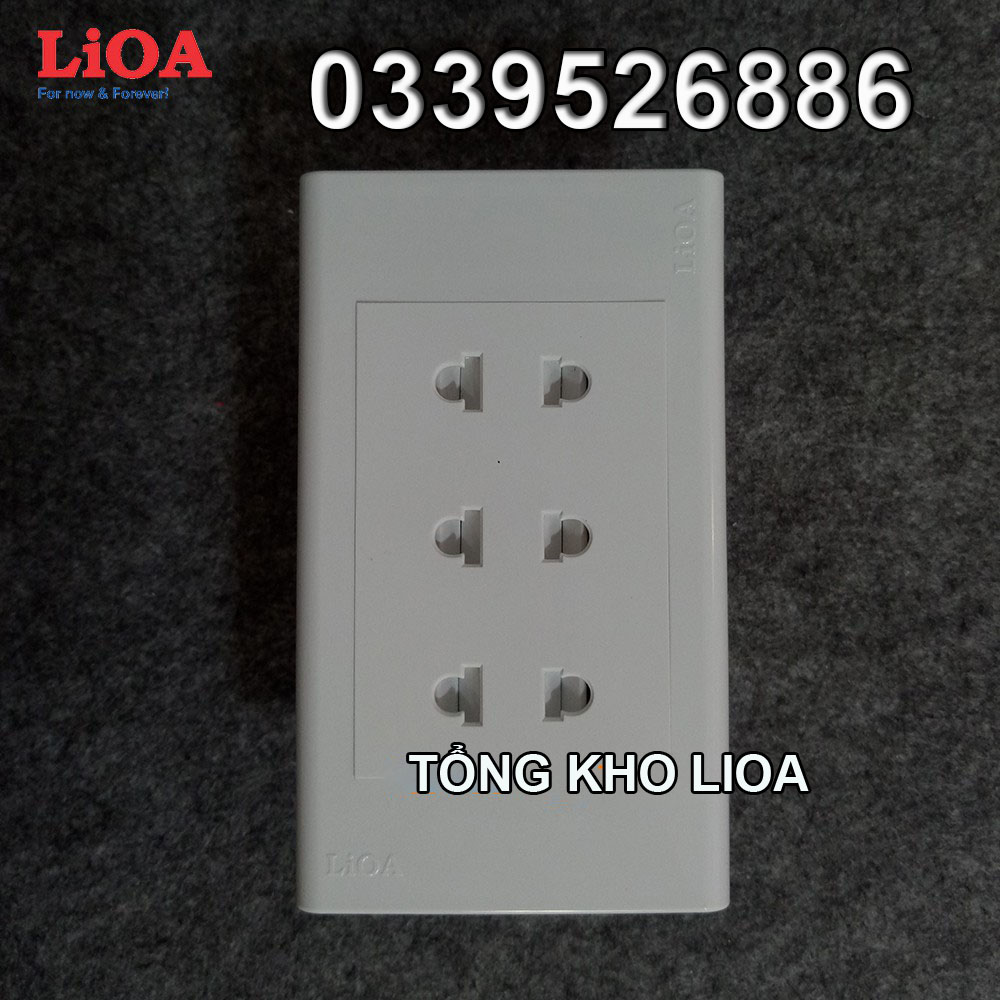 Combo ổ cắm điện ba 2 chấu 16A LiOA (3520W) - Âm tường