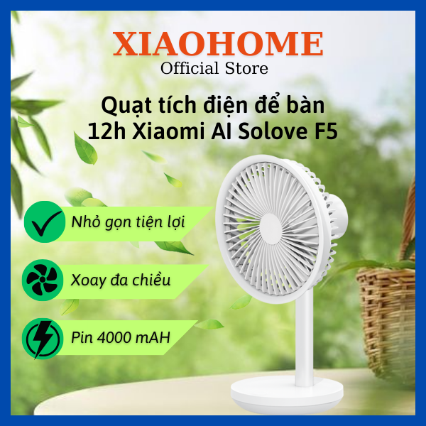 Quạt tích điện để bàn 12h xiaomi ai solove f5 - xiaohome