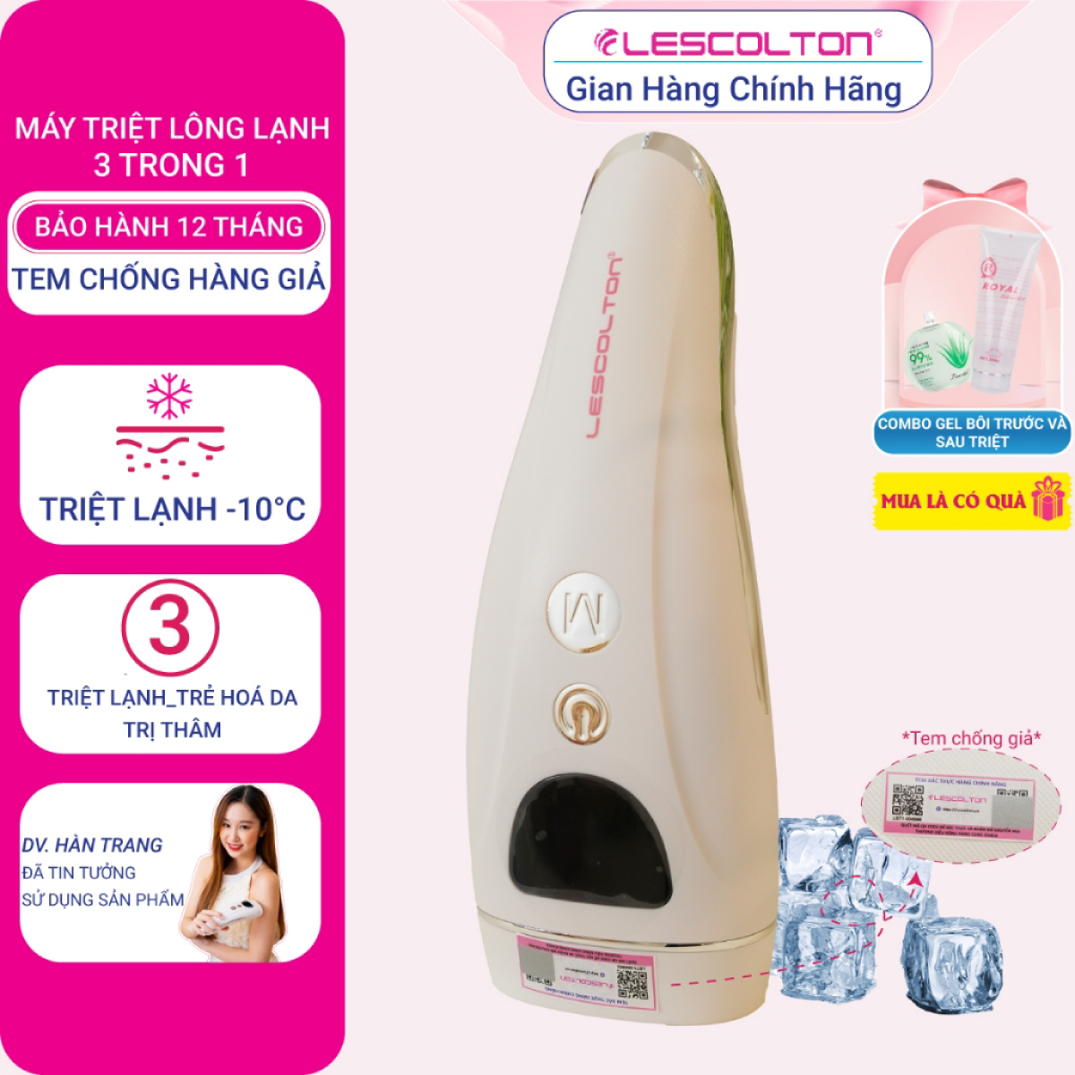 Máy triệt lông mini vĩnh viễn cầm tay LESCOLTON đầu băng triệt lạnh thế hệ mới nhất nâng cấp 1 triệu xung làm đẹp da triệt lông nách lông mu lông bikini tay và chân