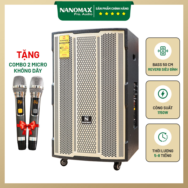 [HCM] Loa Kéo Nanomax SK-18F5 Bass 50cm 1150w Karaoke Bluetooth