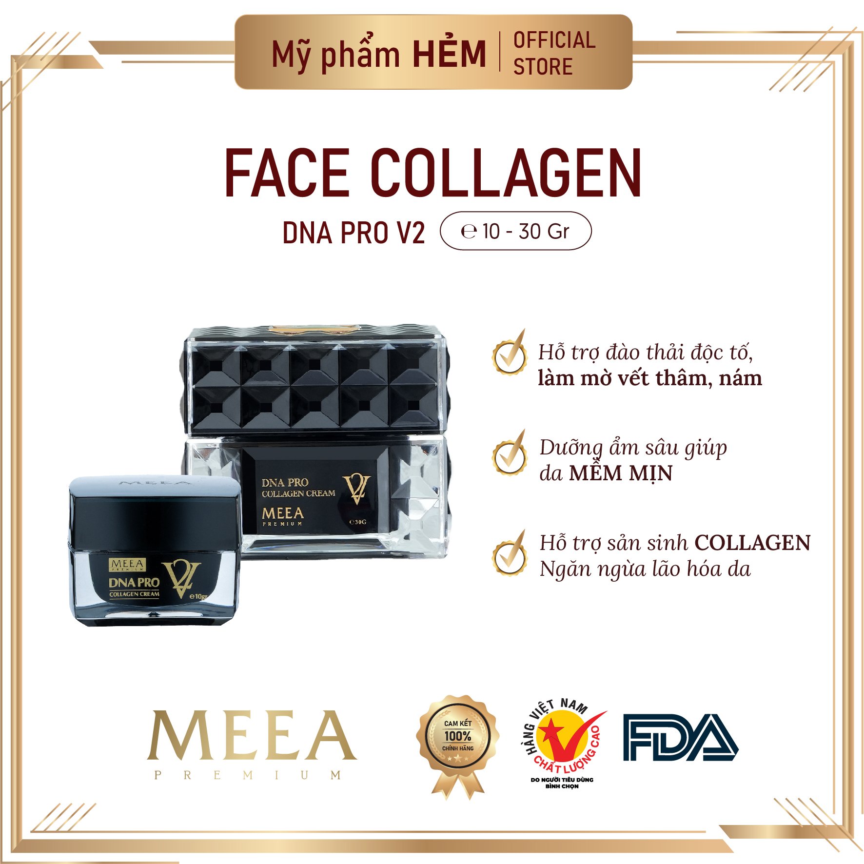 Kem Face Dưỡng Trắng Collagen cá hồi phiên bản mới 2023 Meea