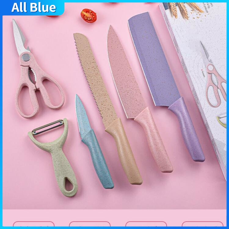 Bộ dao kéo làm bếp 6 món từ thép không rỉ sắc bén