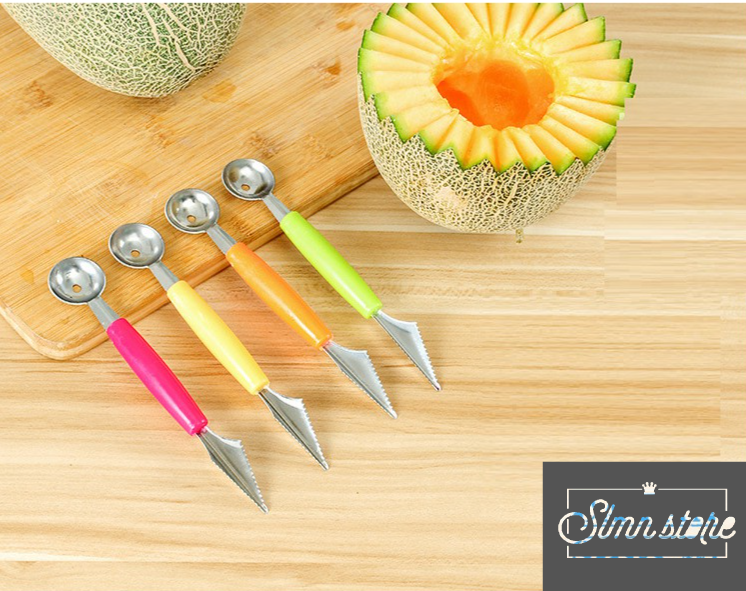 [HCM]Dụng Cụ Gọt Tỉa Hoa Quả trái cây 2 Đầu  Muỗng Múc Trái Cây Muỗng Bingsu.