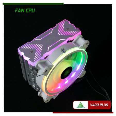 Quạt tản nhiệt fan cpu vsp v400 plus trắng led rgb chính hãng