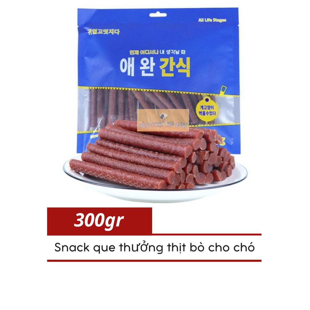 Snack que thịt bò cho chó dạng que 300gr -