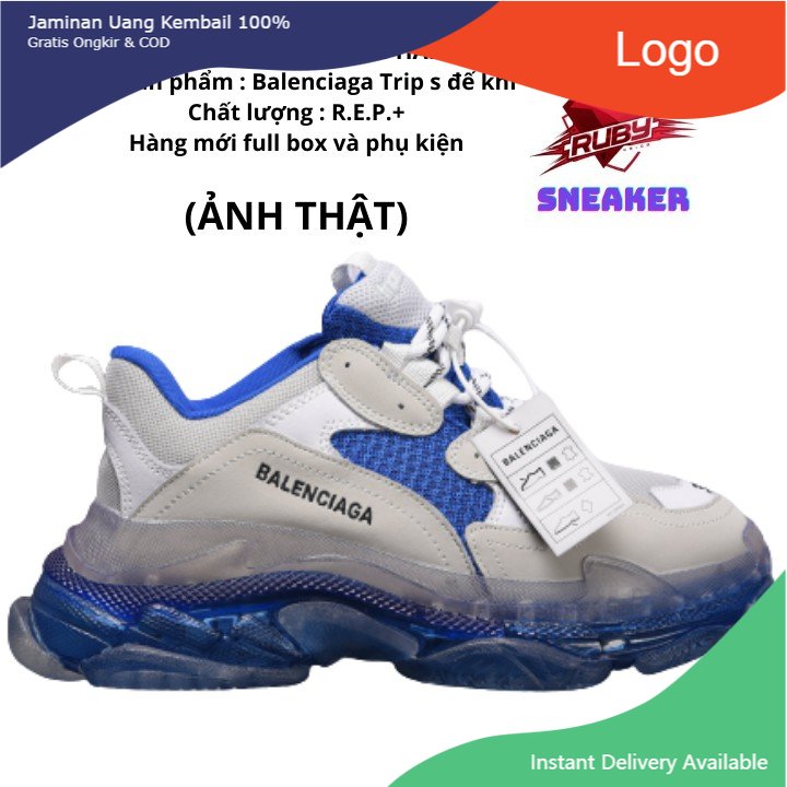 Triple s low trainers Balenciaga Blue size 42 EU in Other  32635130