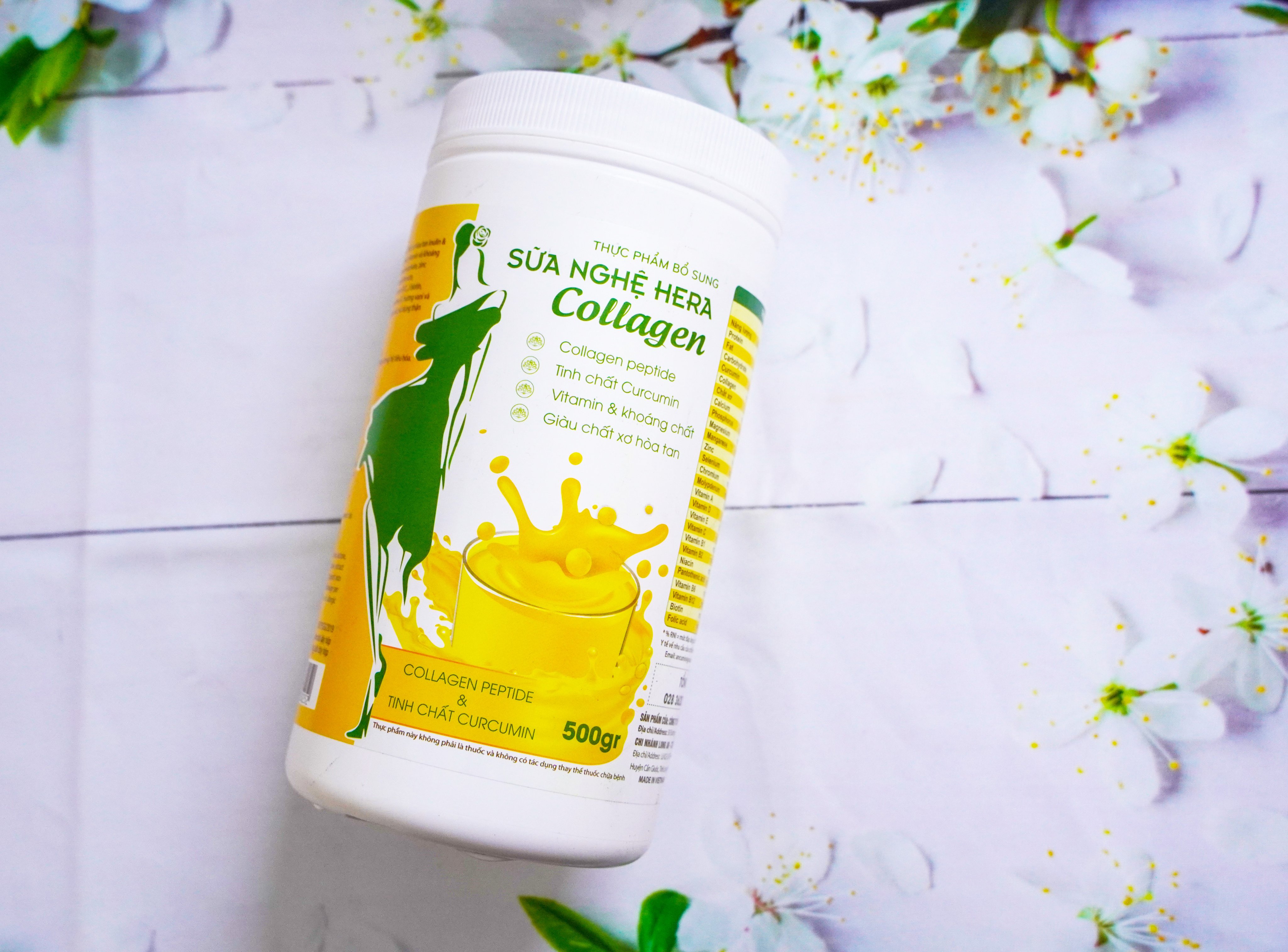 Sữa nghệ Hera Collagen 500g- Tăng đàn hồi chống lão hóa da
