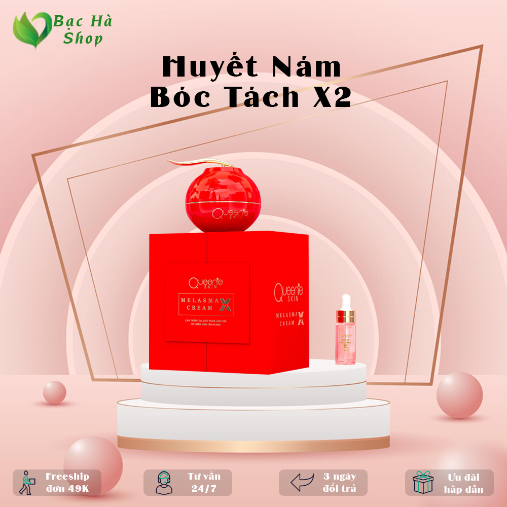 Kem nám Queenie skin tặng kèm serum mini dưỡng da nám đồi mồi tàn nhang dưỡng trắng da ngừa lão hóa da