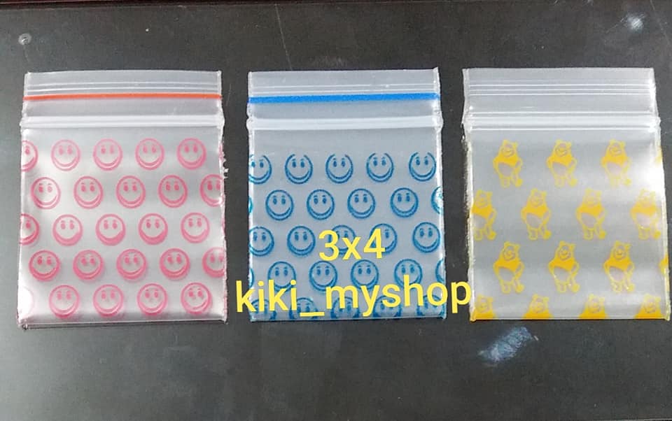 bịch 100 túi zip mini nhỏ hình HOA VĂN đẹp kt 3x4 loại dầy đẹp cứng