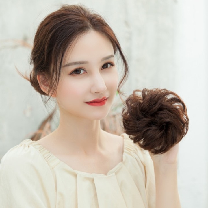 Búi tóc giả cho nữ, búi cột xoăn mềm như tóc thật