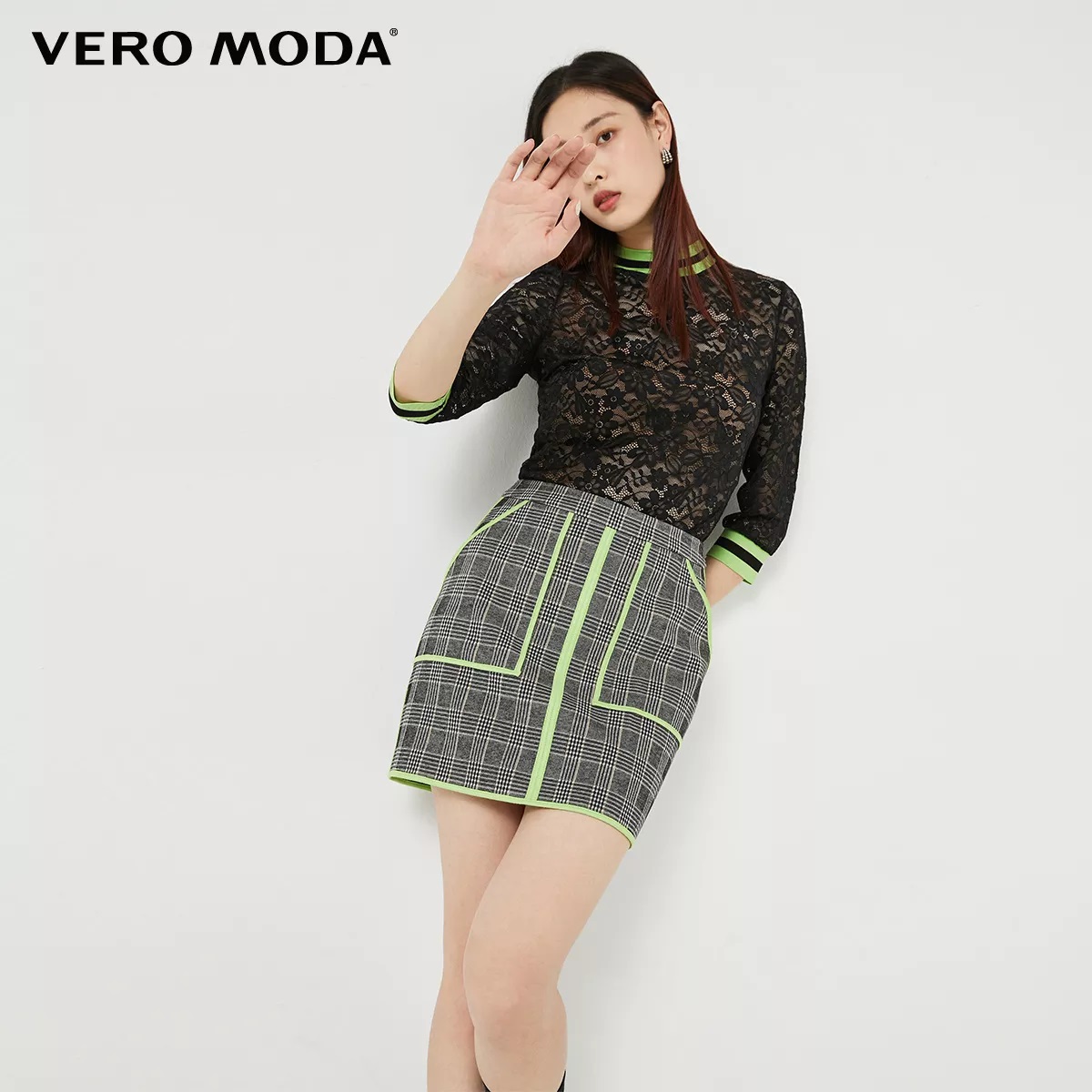 Vero moda chân váy ngắn kẻ sọc tương phản cho nữ - sunmall.vn