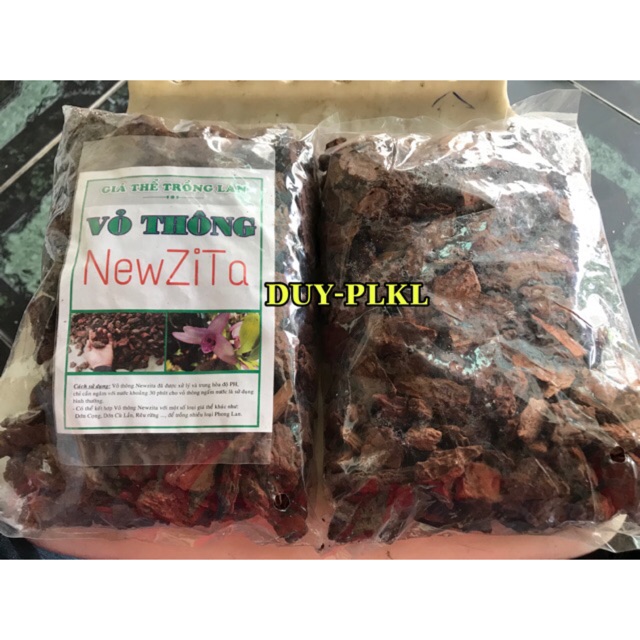 Giá Thể Trồng Lan - Vỏ Thông Newzita- Túi Khoảng 450-500G, vỏ thông túi trồng lan, vỏ thông đã qua xử lý.