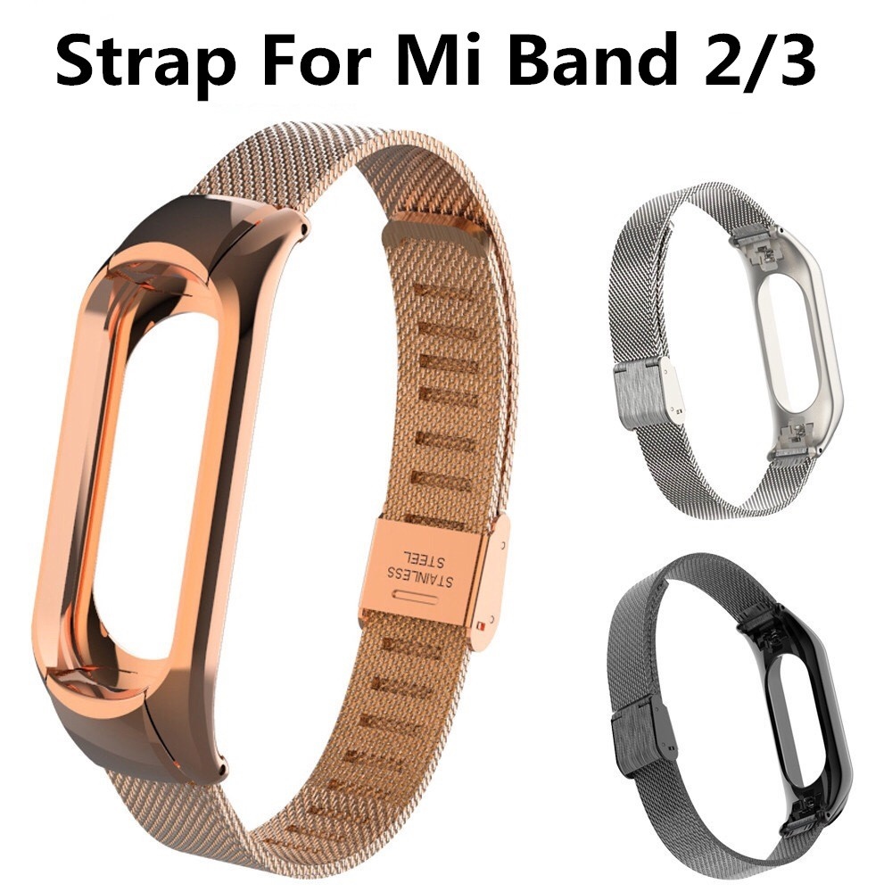 For Xiaomi Mi Band 2 3 Lightweight Stainless Steel WristBand Smart Watch