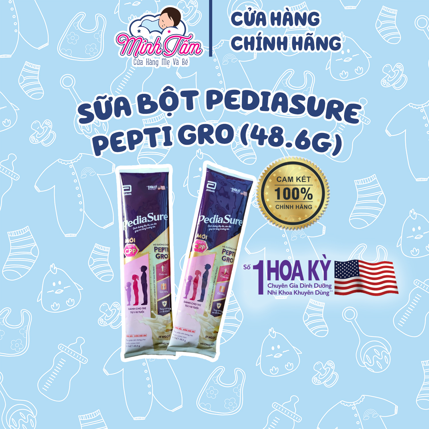 Sữa bột abbott pediasure pepti gro ít ngọt