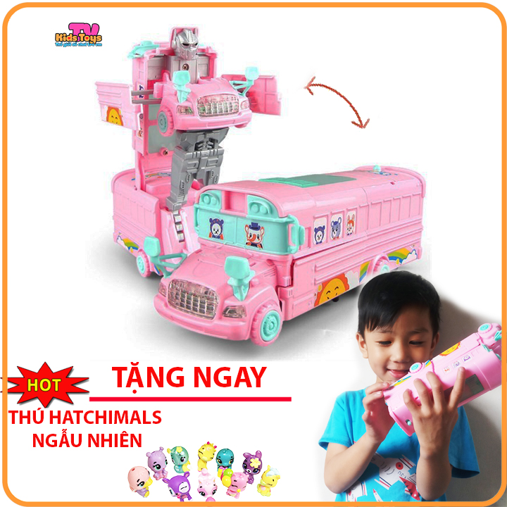 [HCM]Đồ chơi robot biến hình thành xe bus có nhạc đèn vui nhộn.999G-51AS .Thế giới đồ chơi trẻ em Hale shop-kidstoys tv