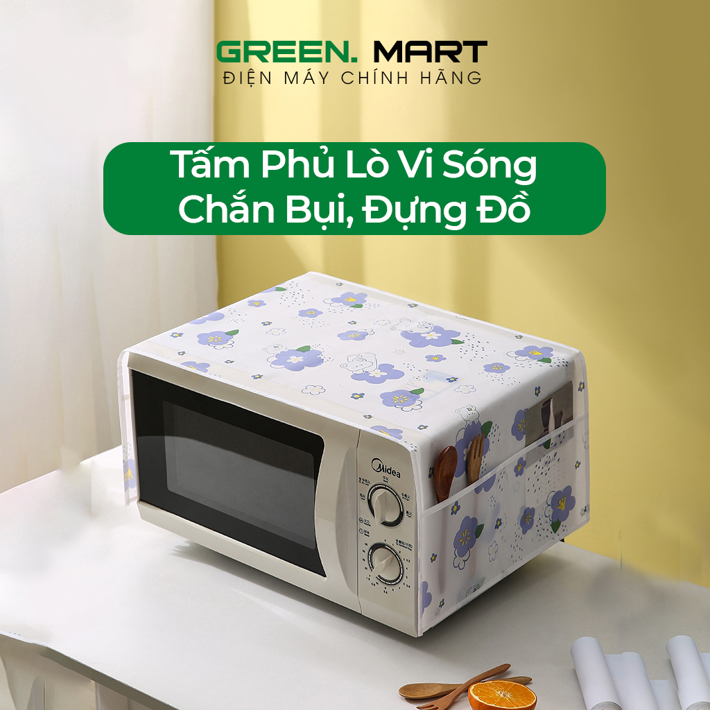 Áo trùm lò vi sóng nhiều ngăn | Tấm che đậy phủ lò vi sóng chống bụi bẩn | Chụp lò viba có ngăn để đồ tiện lợi kích thước 85 x 35cm