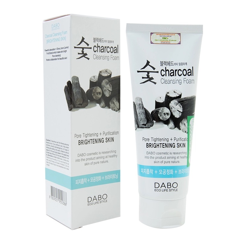 Sữa rửa mặt Than hoạt tính thải độc Hàn Quốc Dabo Charcoal Foam Cleanser 150ml