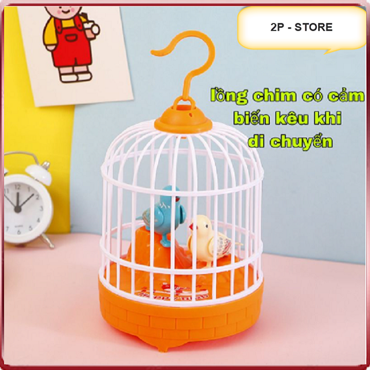 Đồ chơi lồng chim cho bé, lồng chim hót có nhạc và cảm biến phát tiếng kêu khi rung động - 2p - store