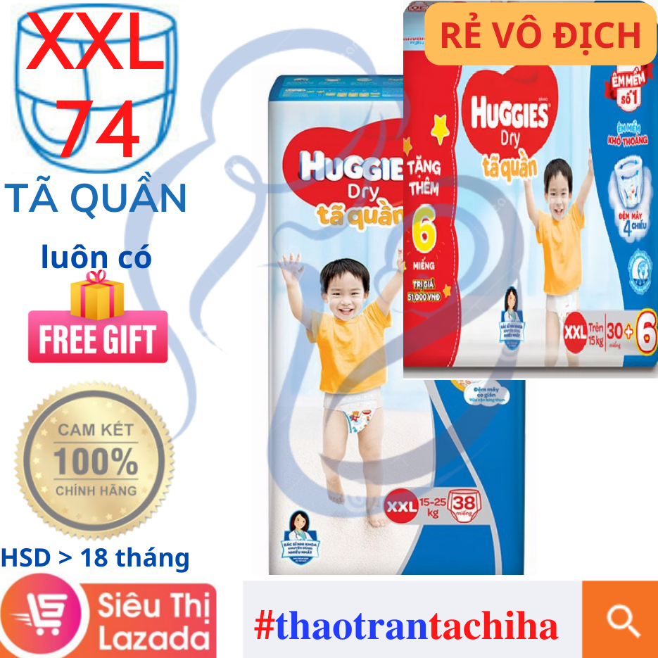 ✌️ #TÃ_QUẦN_HUGGIES_2XL ™ -36 miếng--x 74 miếng- Mẫu Mới - 👉 có Quà Tặng 🎁 #thaotrantachiha (っ◔◡◔)っ ❤