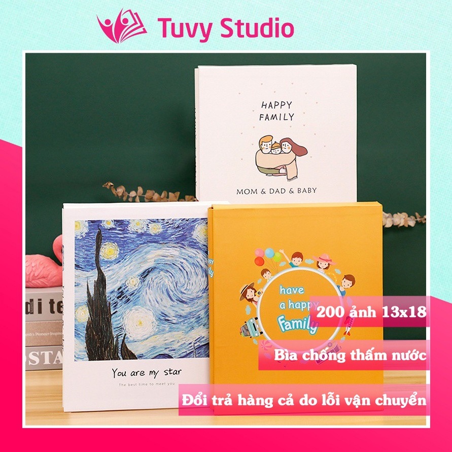 ✕☊☇ Album ảnh 13x18 đựng 200 tấm có hộp sang trọng bìa chống thấm nước sẵn hàng tại Tú Vy Studio