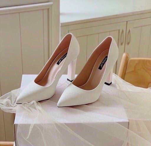 Giày cao gót da mịn trơn gót trụ nhỏ mới - 9P