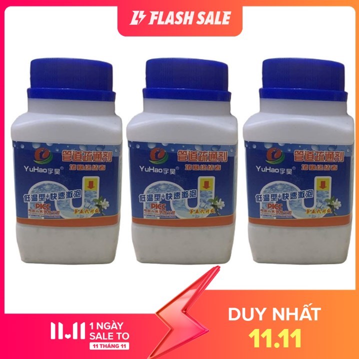 FreeShip Combo 3 BỘT THÔNG CỐNG CỰC MẠNH 268G CHÍNH HÃNG hóa chất thông tắc đường ống thoát nước