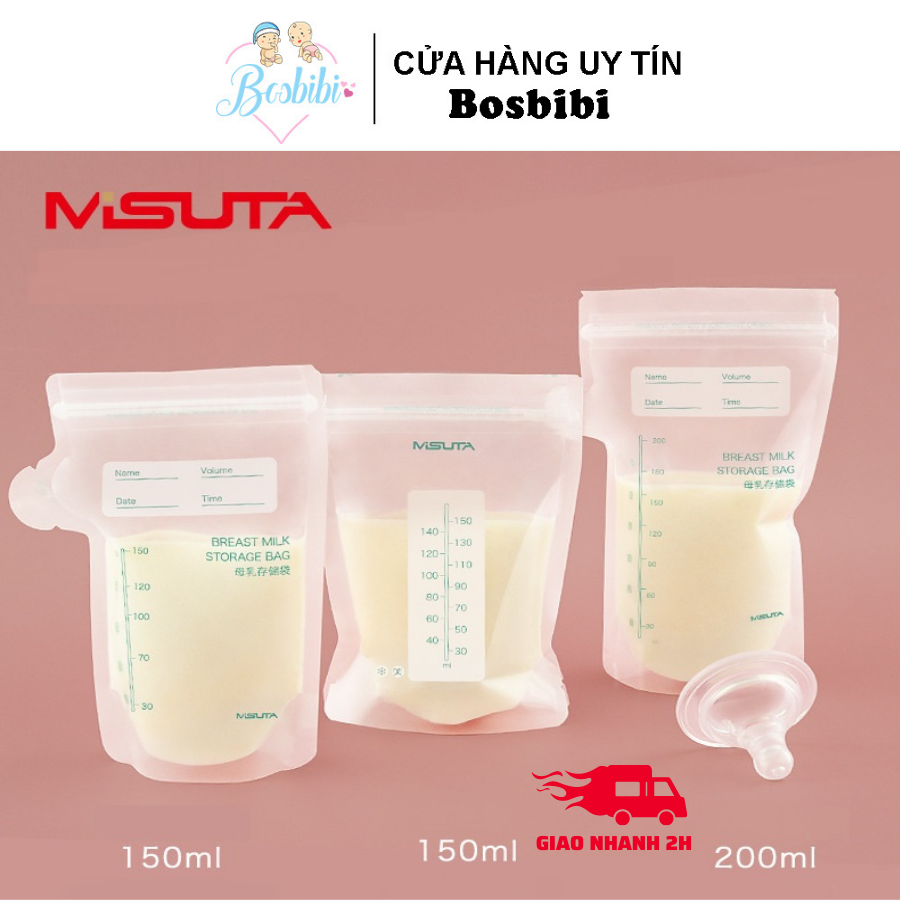 Túi trữ sữa Misuta 150 200ml, hộp 30 túi - Hàng chính hãng