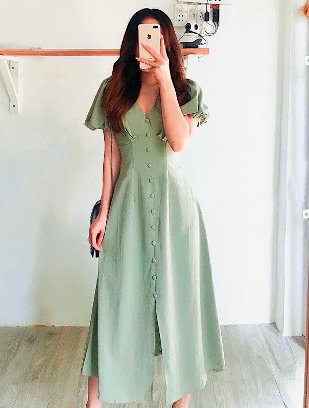 Đầm nút bọc nhún ngực ms 90