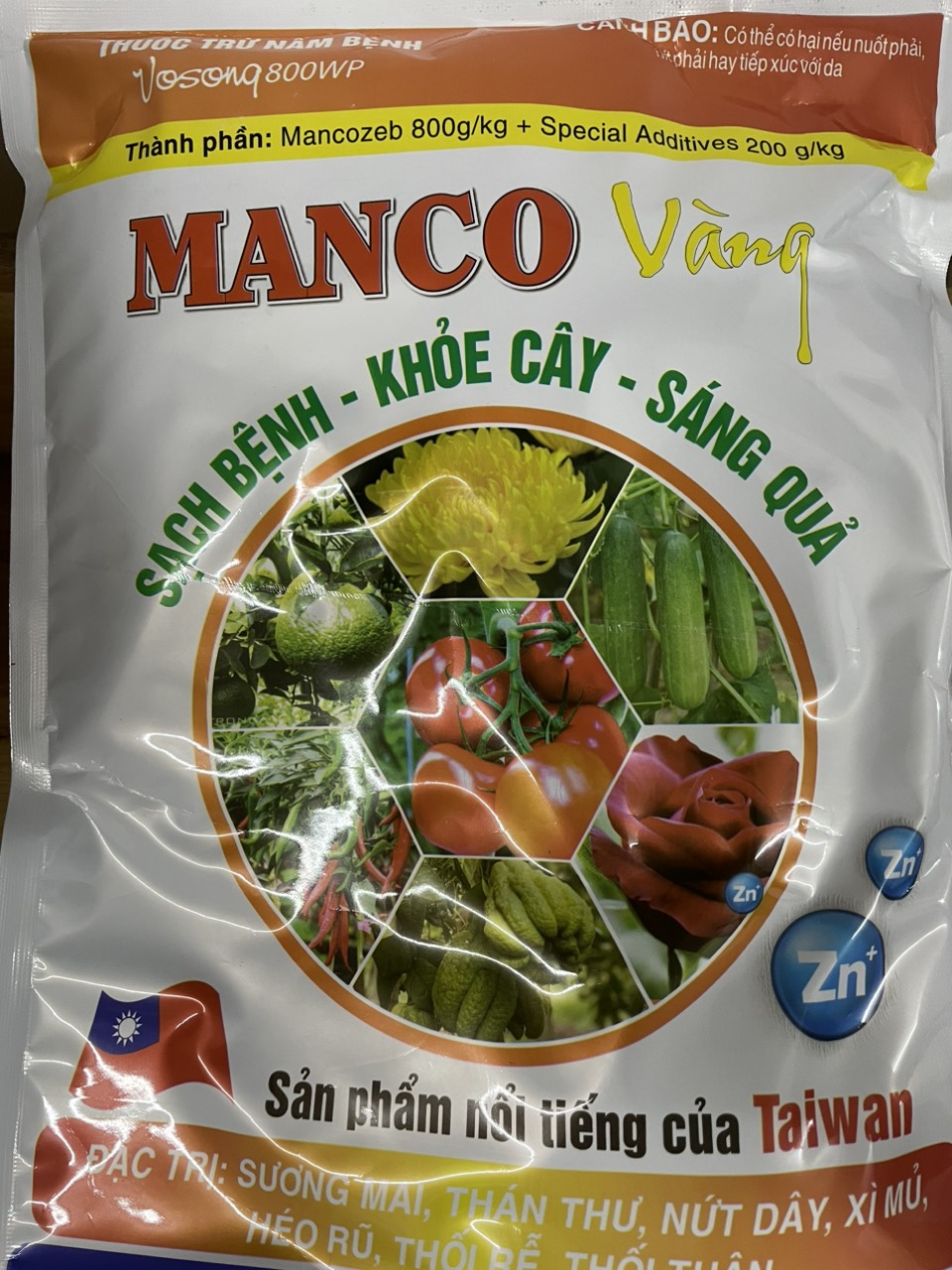 Thuốc trừ bệnh cây trồng Mancozeb bột vàng gói 1kg trừ bệnh thán thư; sương mai; nứt thân; xì mủ; thối thân; thối rễ; héo rũ, vàng lá