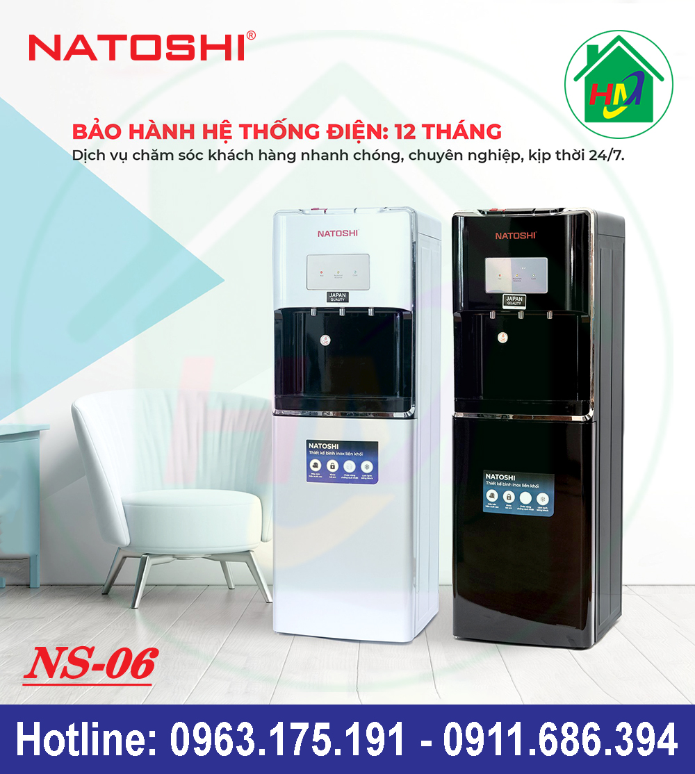 Cây Nước Nóng Lạnh 3 Vòi Natoshi NS-06