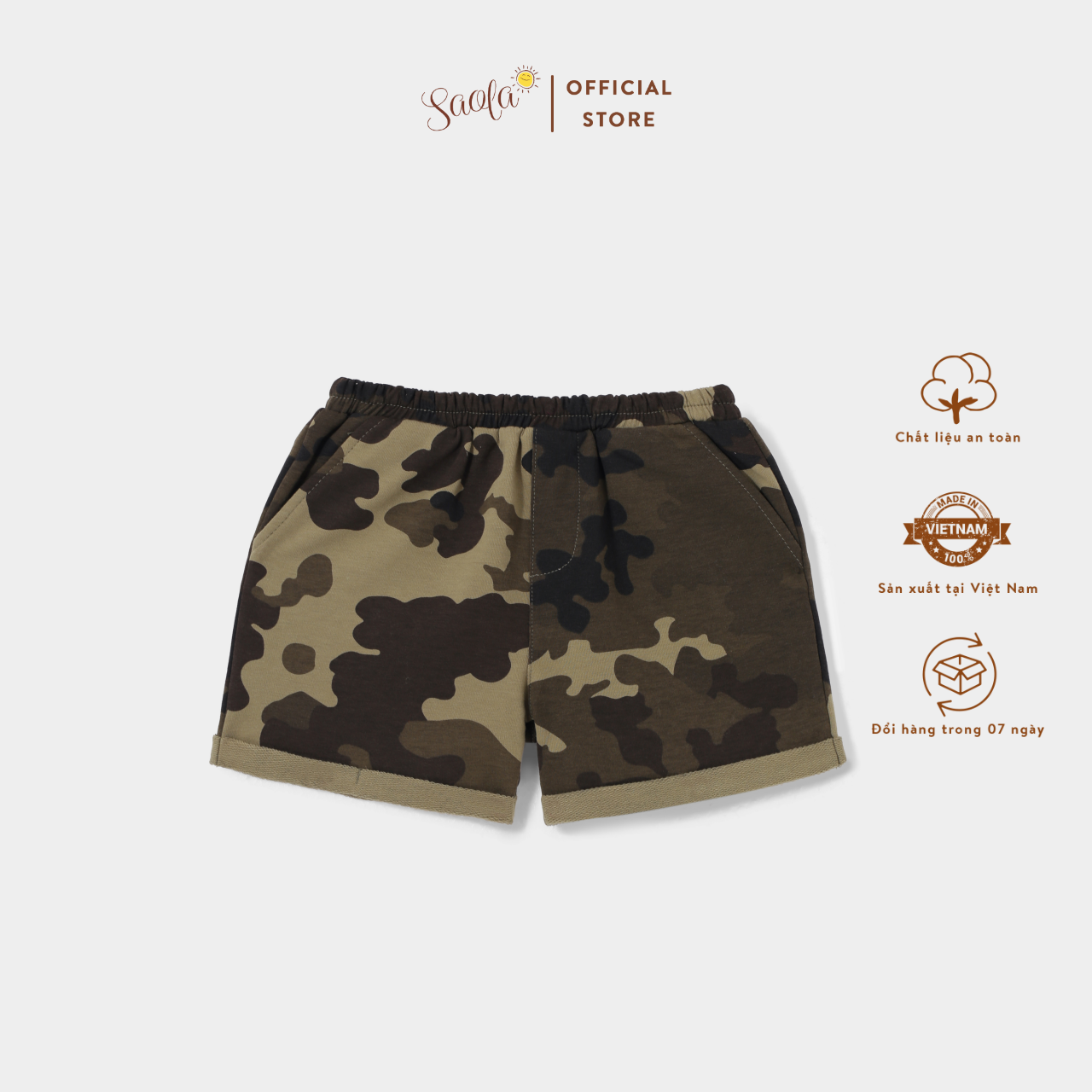 Quần short thun họa tiết camo năng động cho bé - TITUS PANTS - PAL008 - SAOLA KIDS CLOTHING