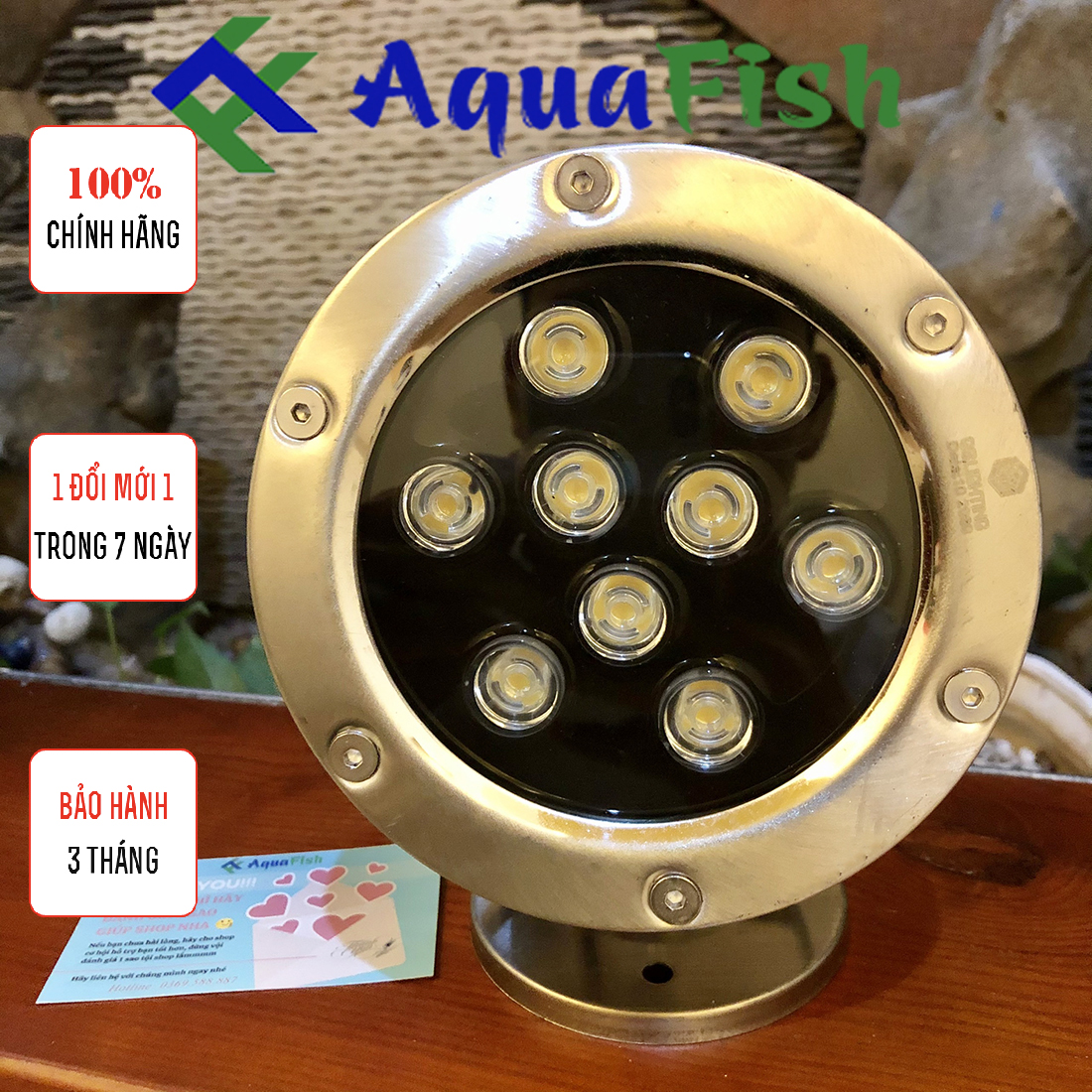 Đèn âm nước cho hồ cá koi, hòn non bộ, tiểu cảnh (dải sáng rộng, đều, bền bỉ)