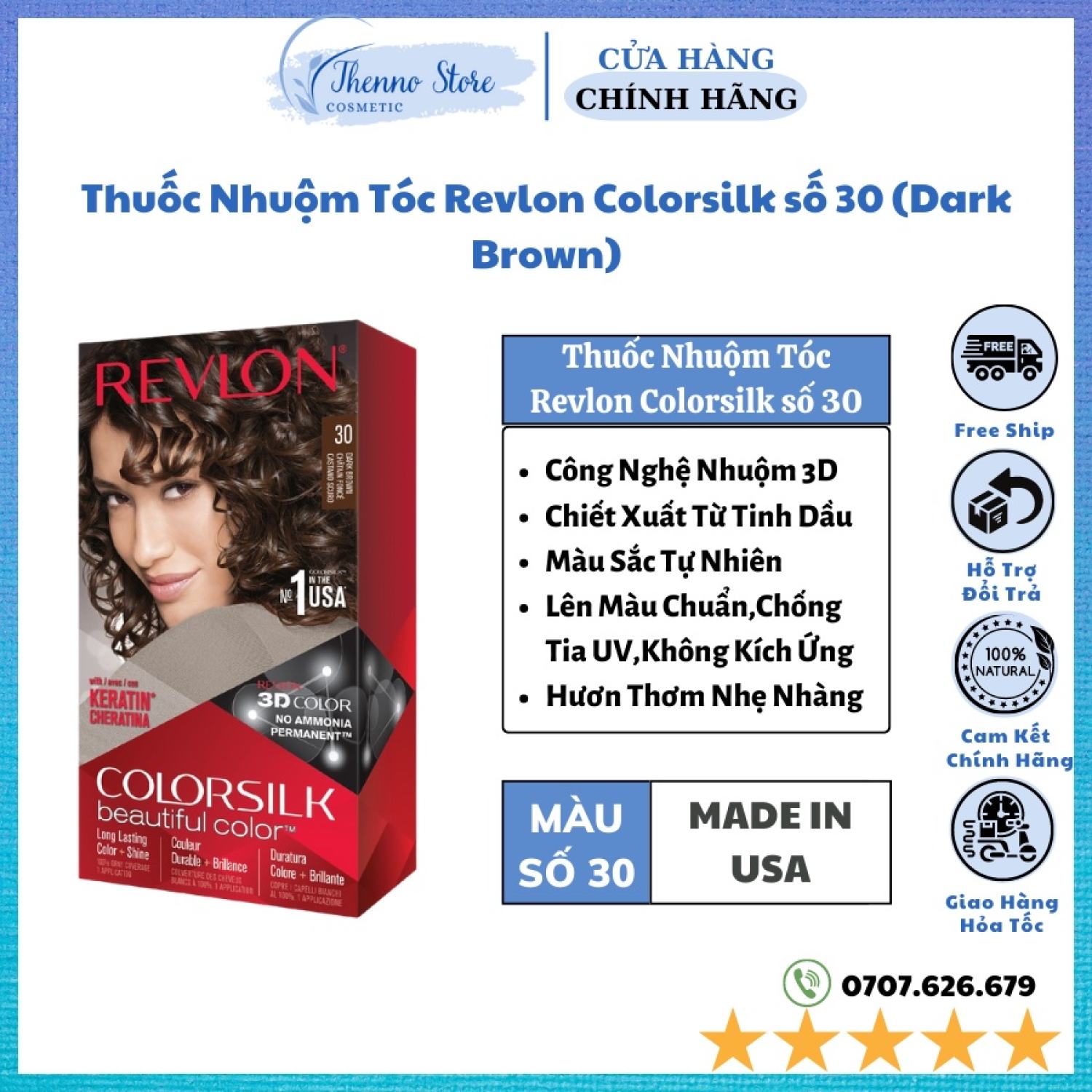 Thuốᴄ Nhuộm Tóc Revlon Colorsilk số 30