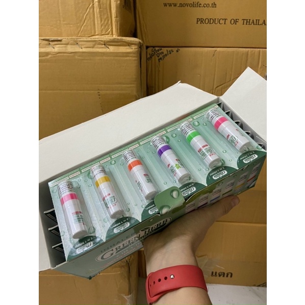 Ống dầu hít thông mũi bạc hà green herb thái lan