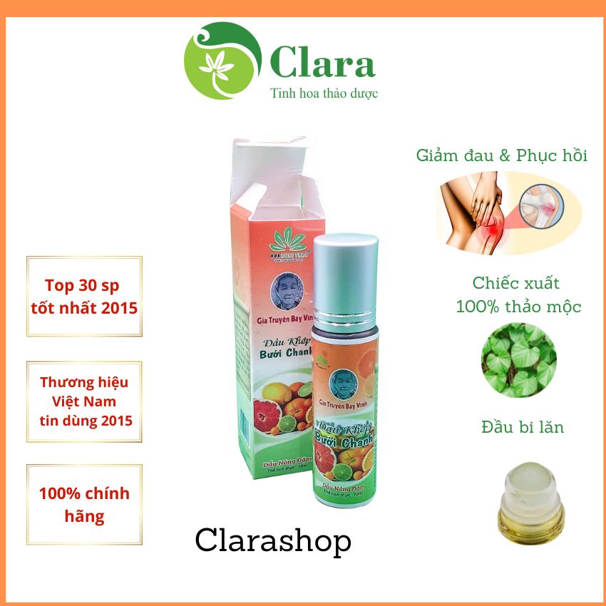 [CHÍNH HÃNG] Dầu xoa bóp cơ xương khớp tinh dầu Bưởi Chanh giúp giảm đau phục hồi nhanh chức năng hoạt động cơ xương khớp dầu gia truyền BẢY VĨNH chiếc xuất từ thiên nhiên an toàn cho phụ nữ có thai và cho con bú Clarashop