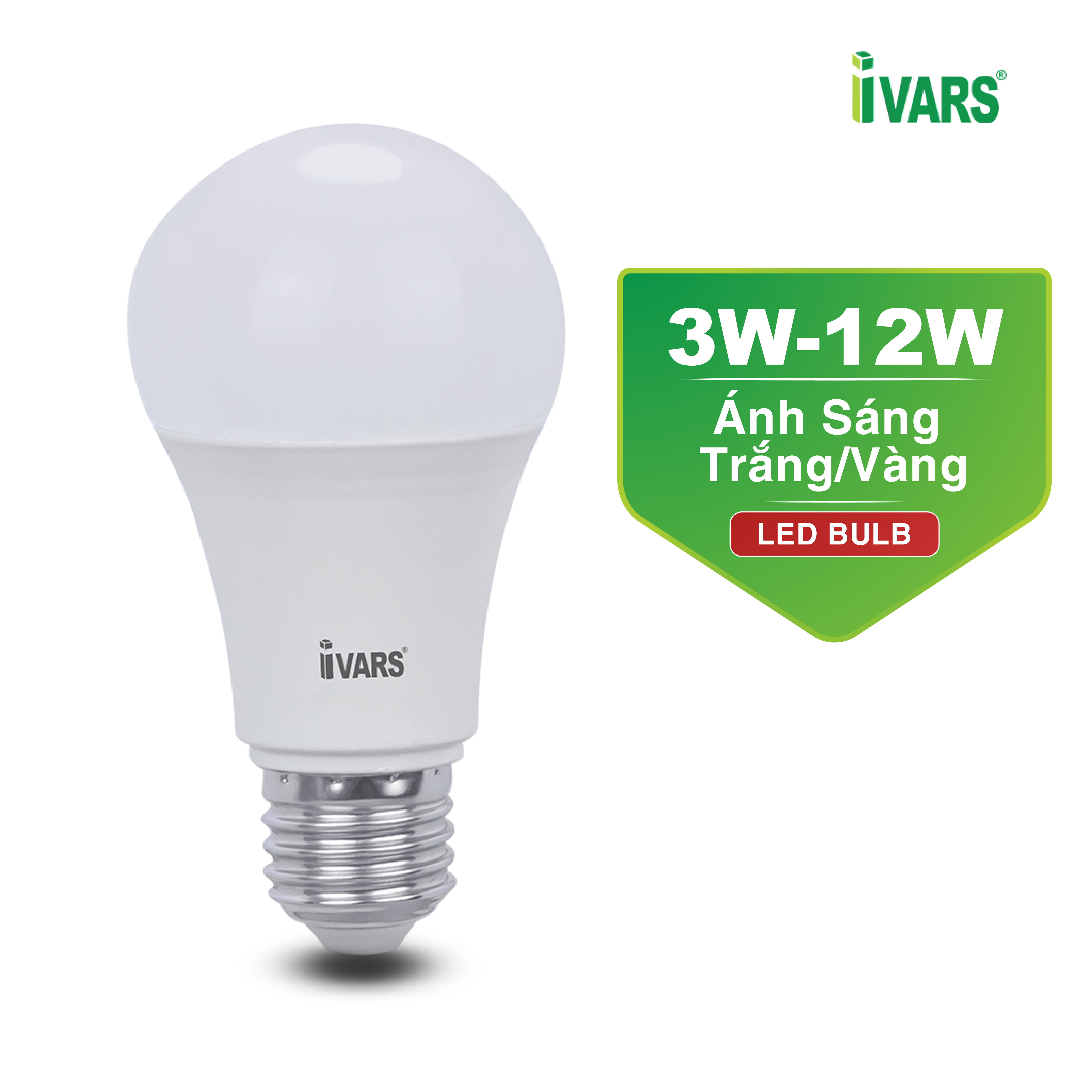Đèn led bulb thương hiệu ivars - công suất 3w/5w/7w/9w/12w