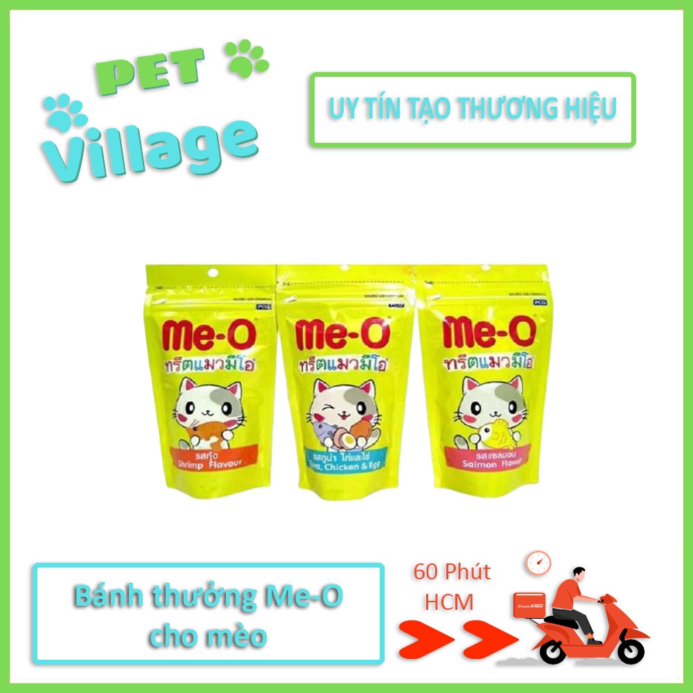 Bánh thưởng me- o 50gr thức ăn cho mèo hương vị tôm cá ngừ gà trứng- cá hồi